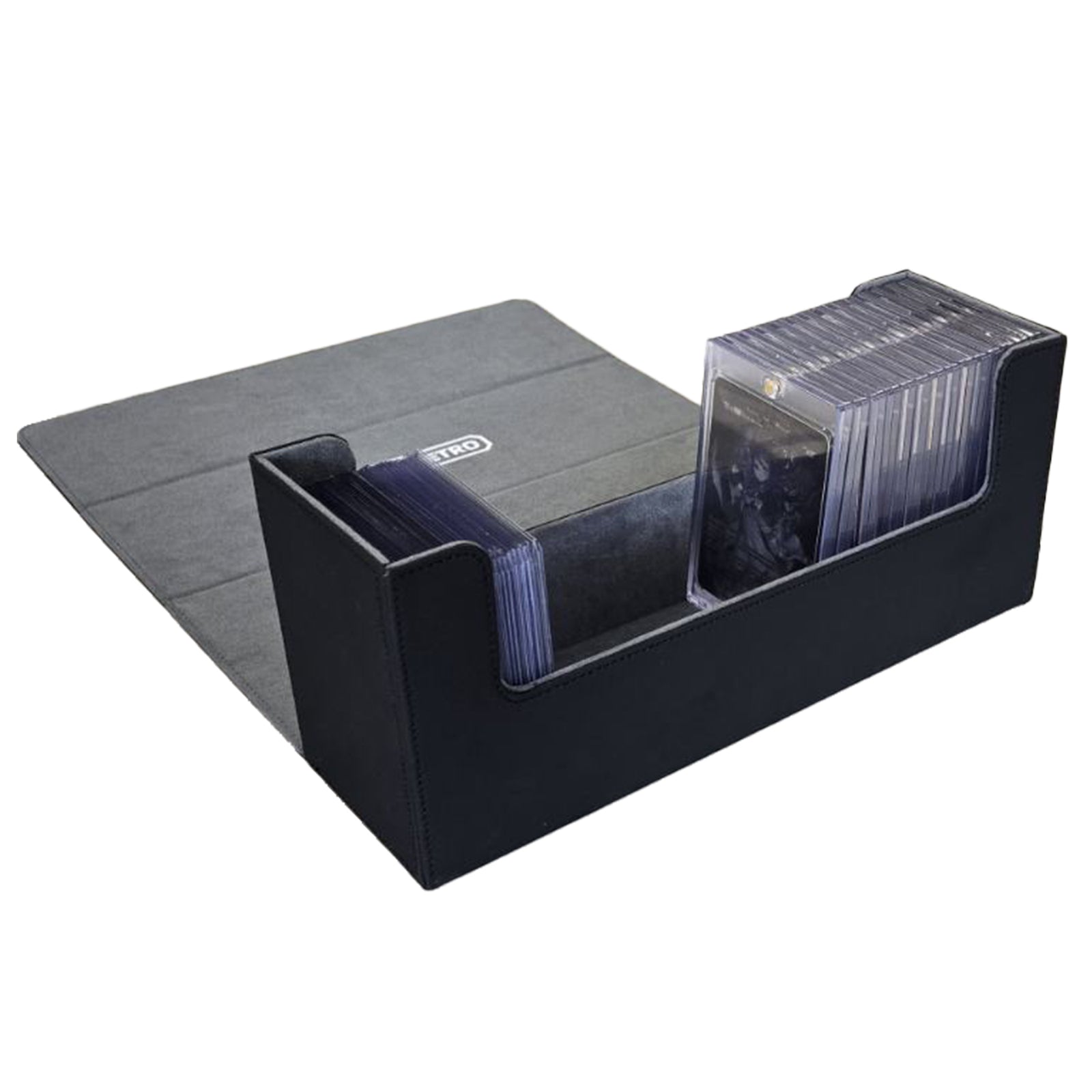 Open magnetic card holder containing several one-touch magnetic card holders
