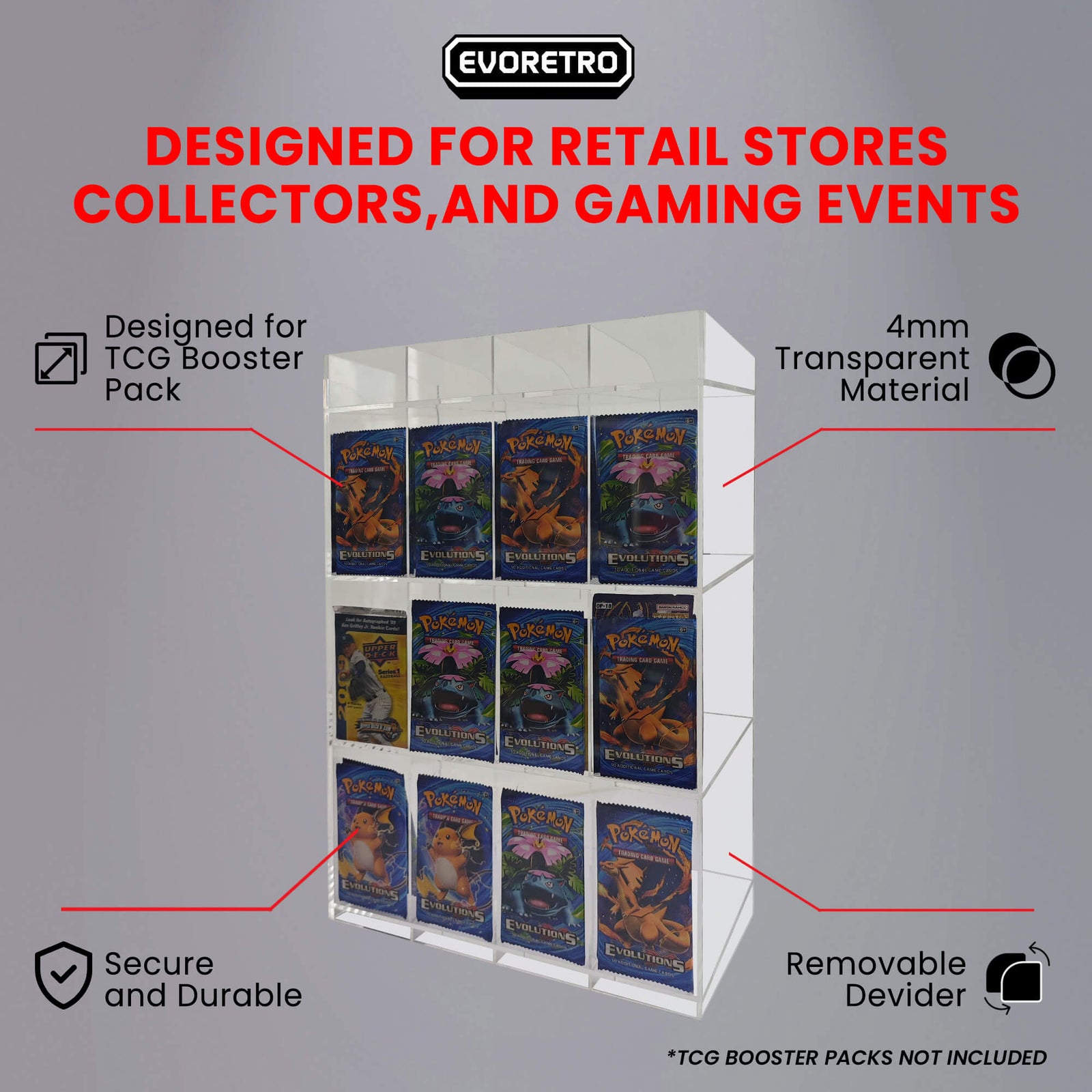 Présentoir acrylique Pokémon Booster Pack 6 emplacements