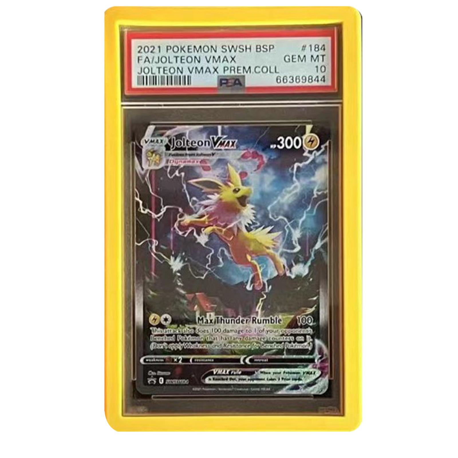 Yellow bumper graded slab protector for PSA slabs protecting trading card cases from damage