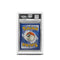 Pokémon trading card in a PSA protective case on a white background