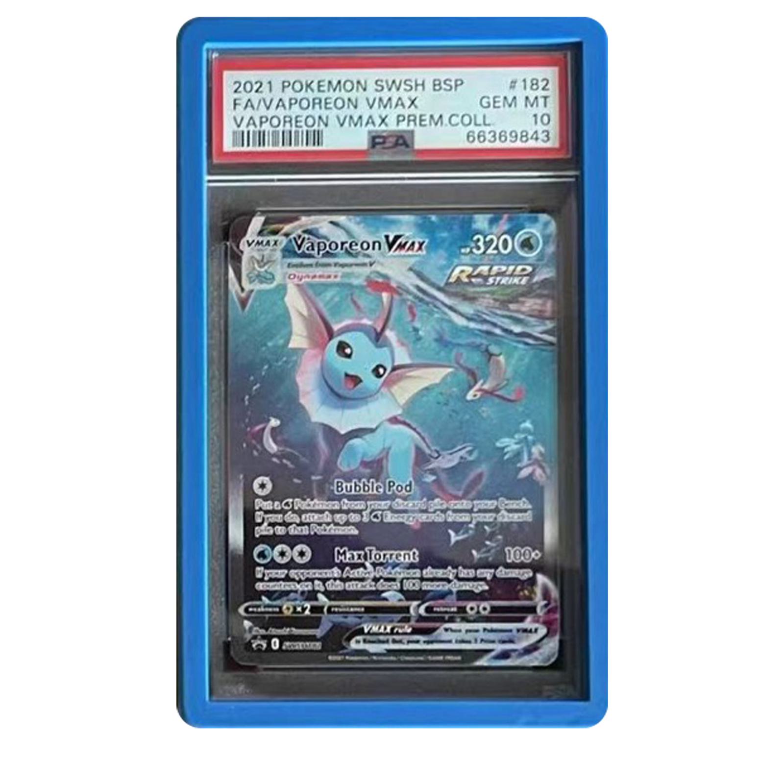 Dark blue bumper graded slab protector for PSA slabs protecting trading card cases from damage