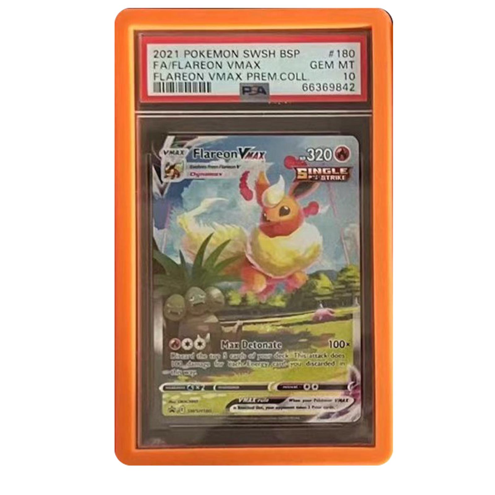 Orange bumper graded slab protector for PSA slabs protecting trading card cases from damage