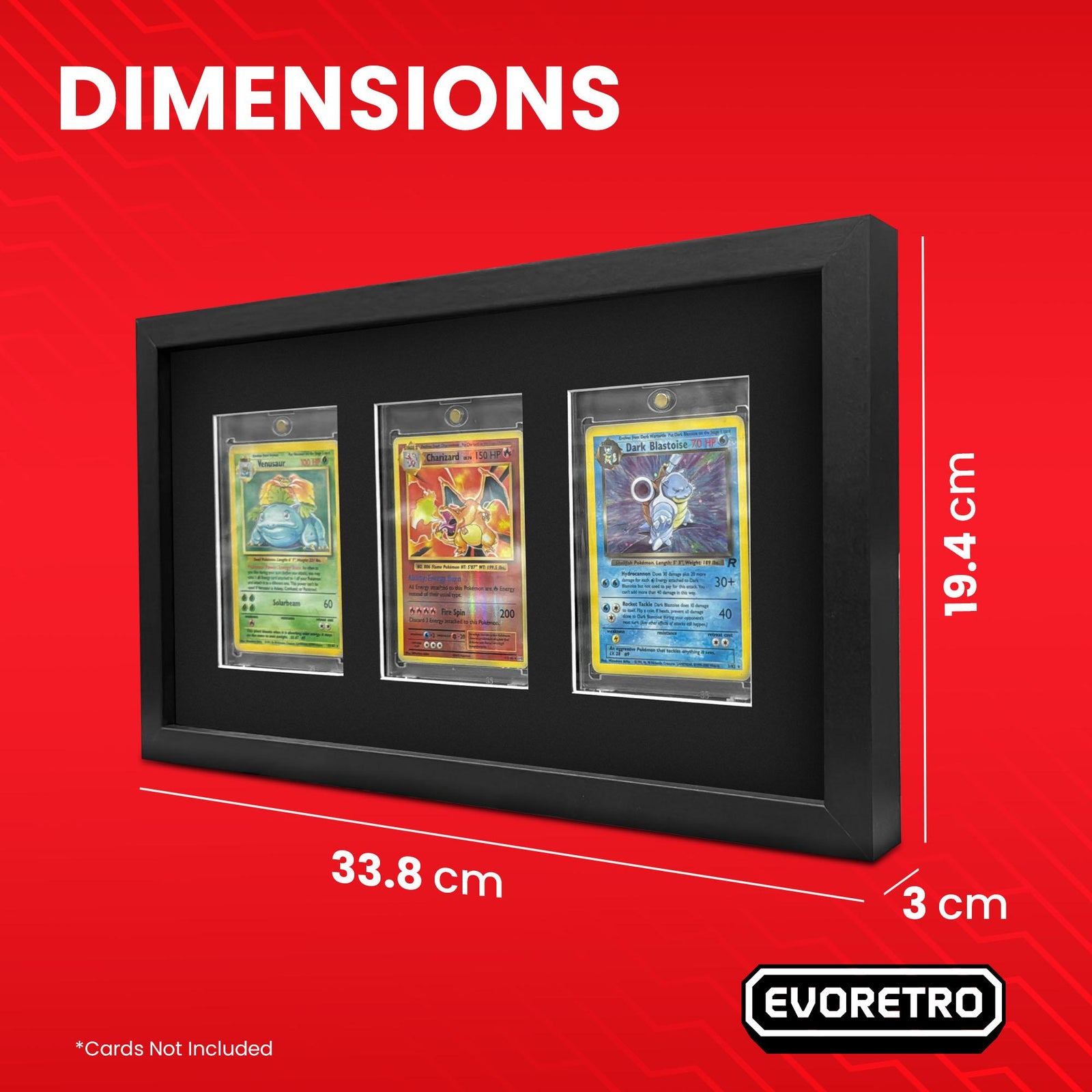 Cadre d'affichage en bois pour cartes avec 3 emplacements - support magnétique