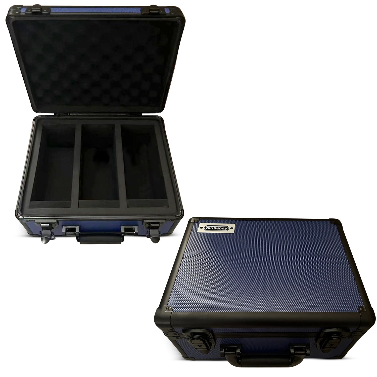 Coffret gradué en aluminium à 3 rangées pour 90 dalles avec système à clé