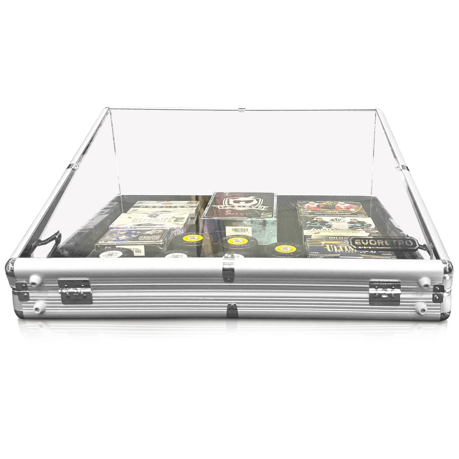 EVORETRO Vitrine d'exposition en aluminium et acrylique (Dessus transparent)