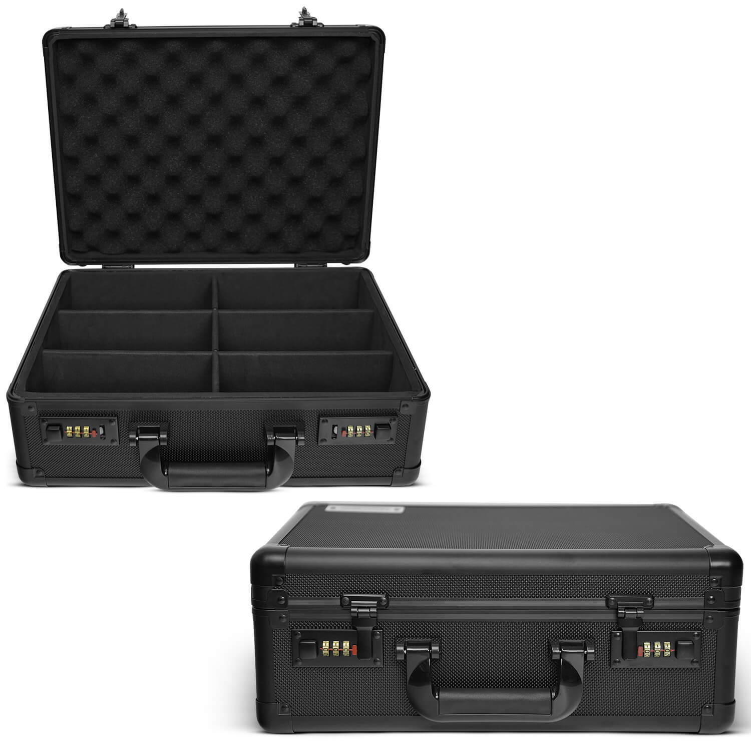 Coffret gradué en aluminium à 2 rangées pour 90 dalles avec système à clé