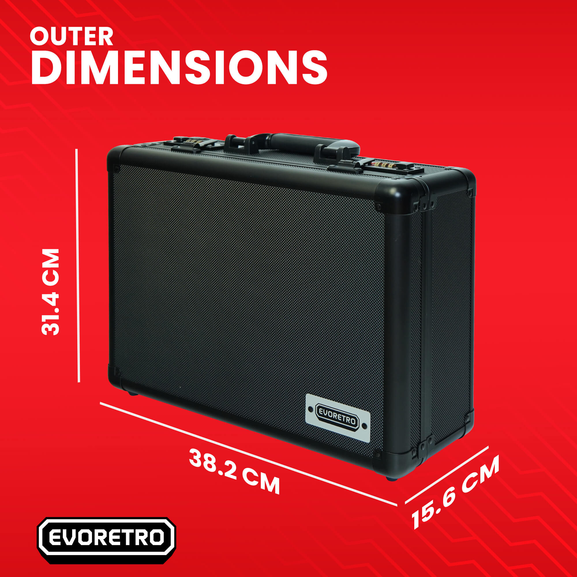 Coffret gradué en aluminium à 2 rangées pour 90 dalles avec système à clé
