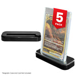 Card display stand with a card and a red label indicating '5 Pack' on a white background