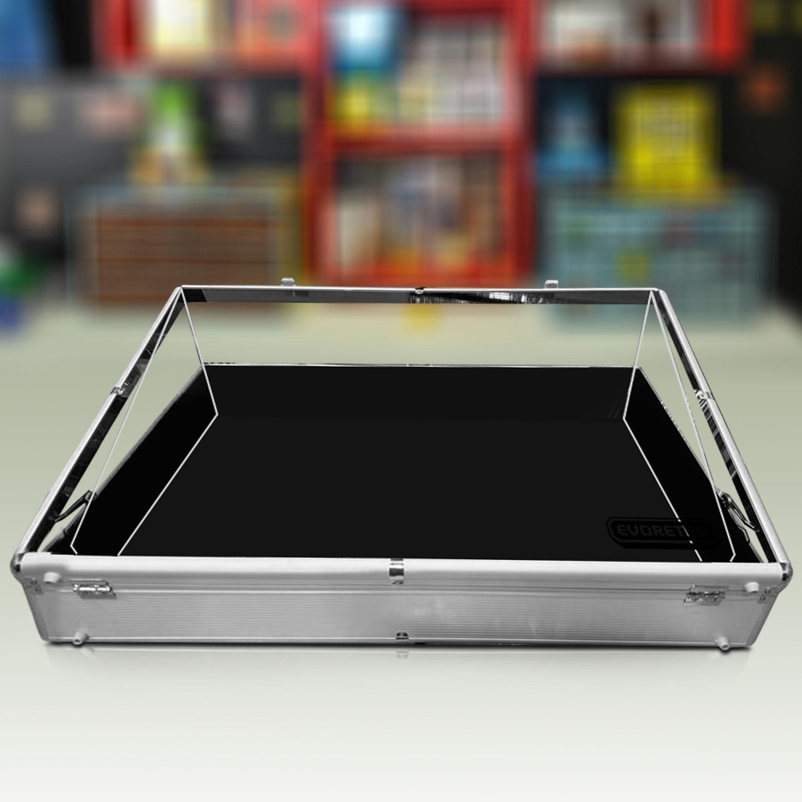 EVORETRO Aluminum Acrylic Clear Top Display Vendor Trade Show showcase