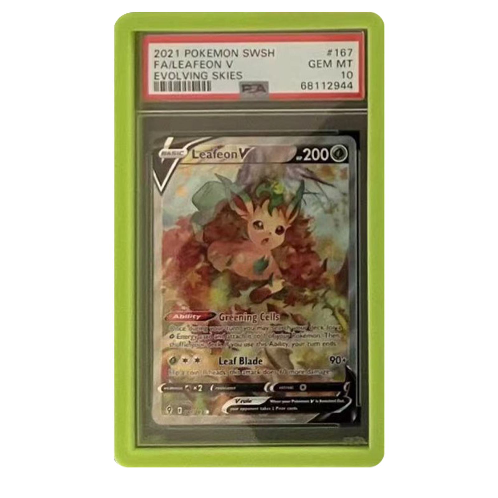 Yellow green bumper graded slab protector for PSA slabs protecting trading card cases from damage