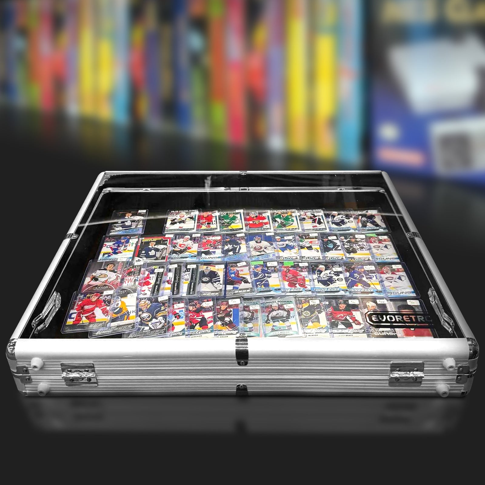 Vitrine en aluminium pour cartes et jouets 24 x 20 x 4 pouces 