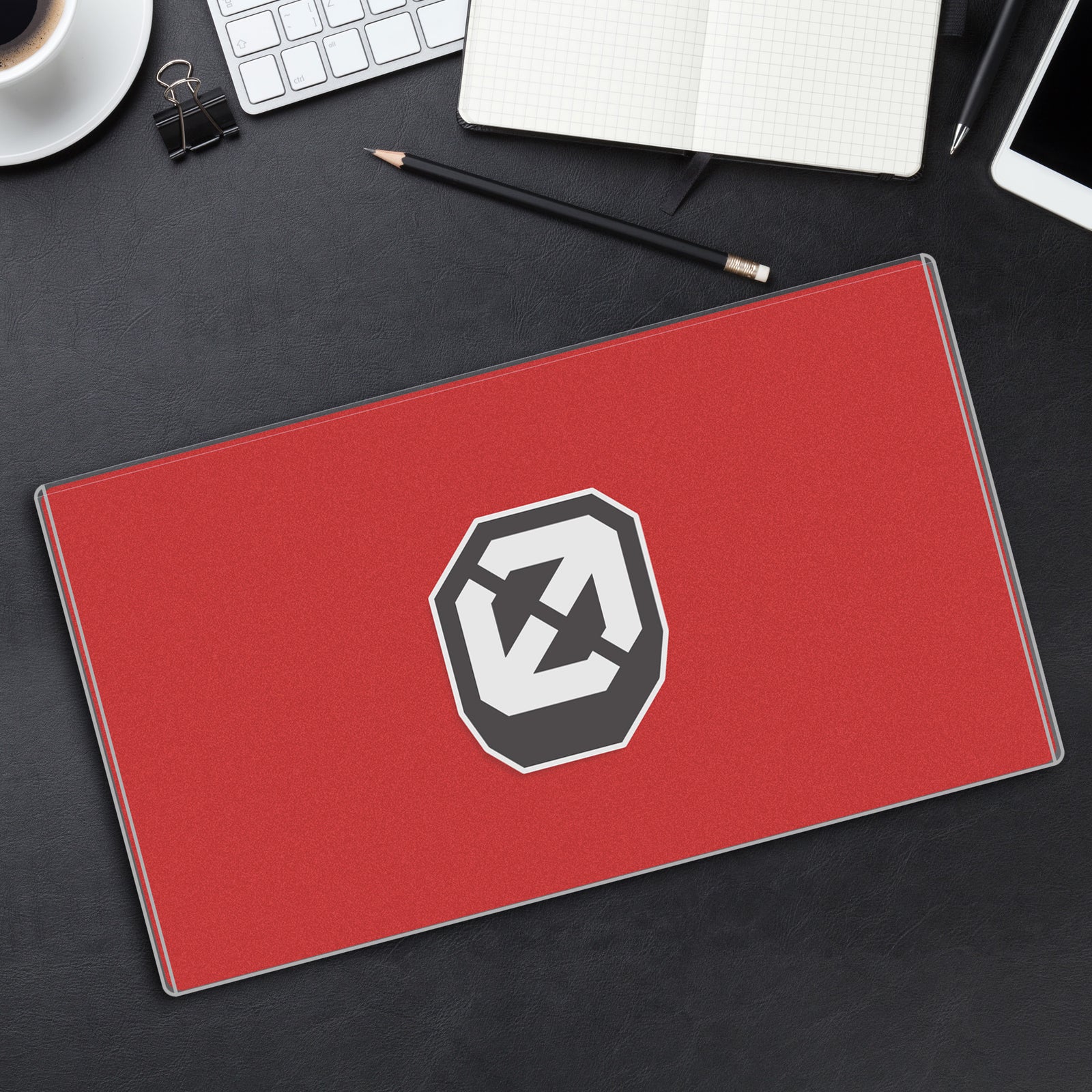 Playmat topload holder with EVORETRO playmat inside on a red background.