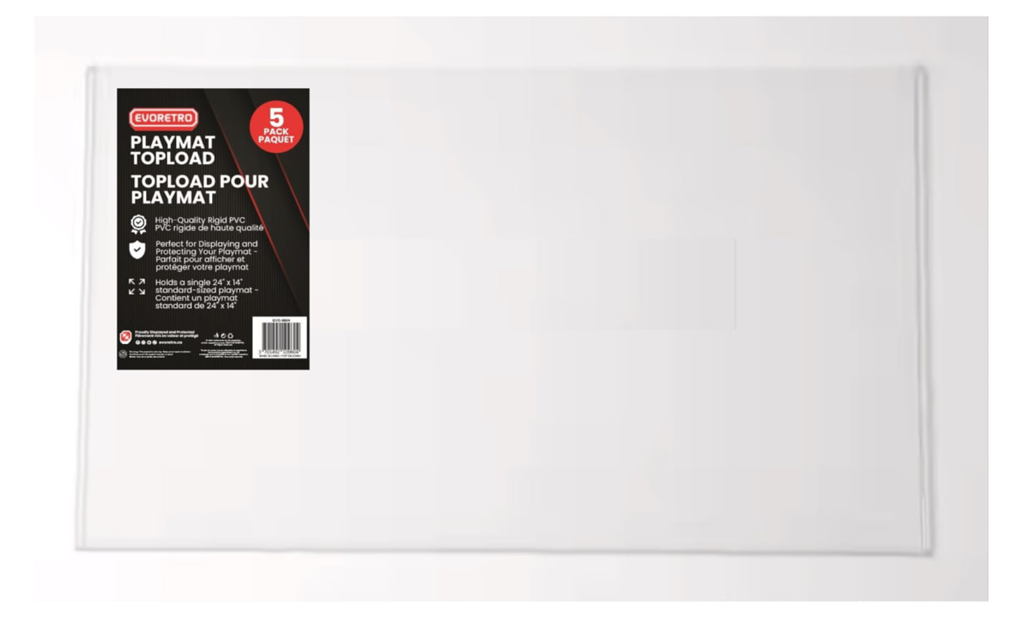 A playmat topload on a white background with label.