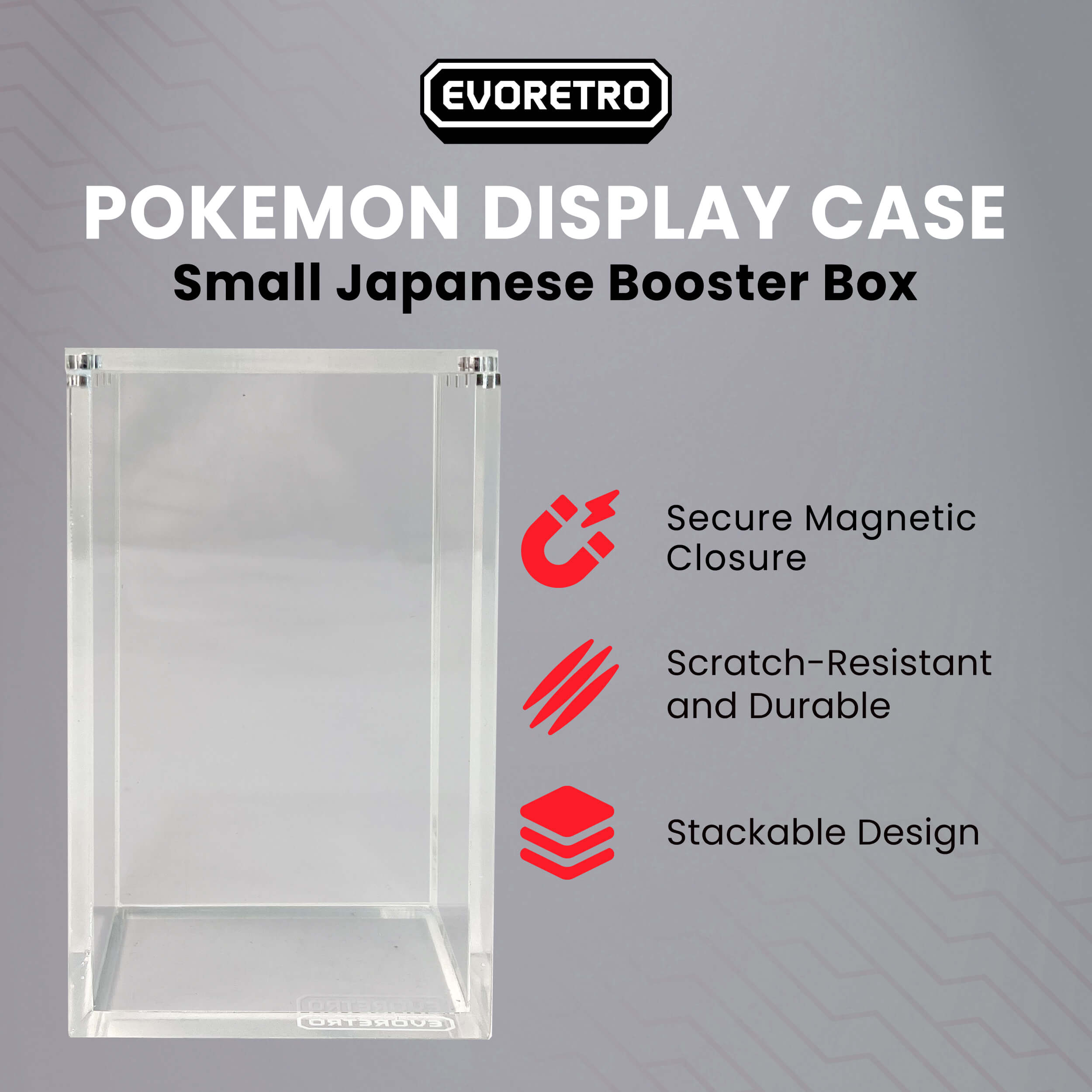 Boîtier acrylique magnétique EVORETRO pour petit booster box japonais