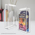 Clear acrylic display case with a Disney Lorcana trading card game box inside, on a neutral background.