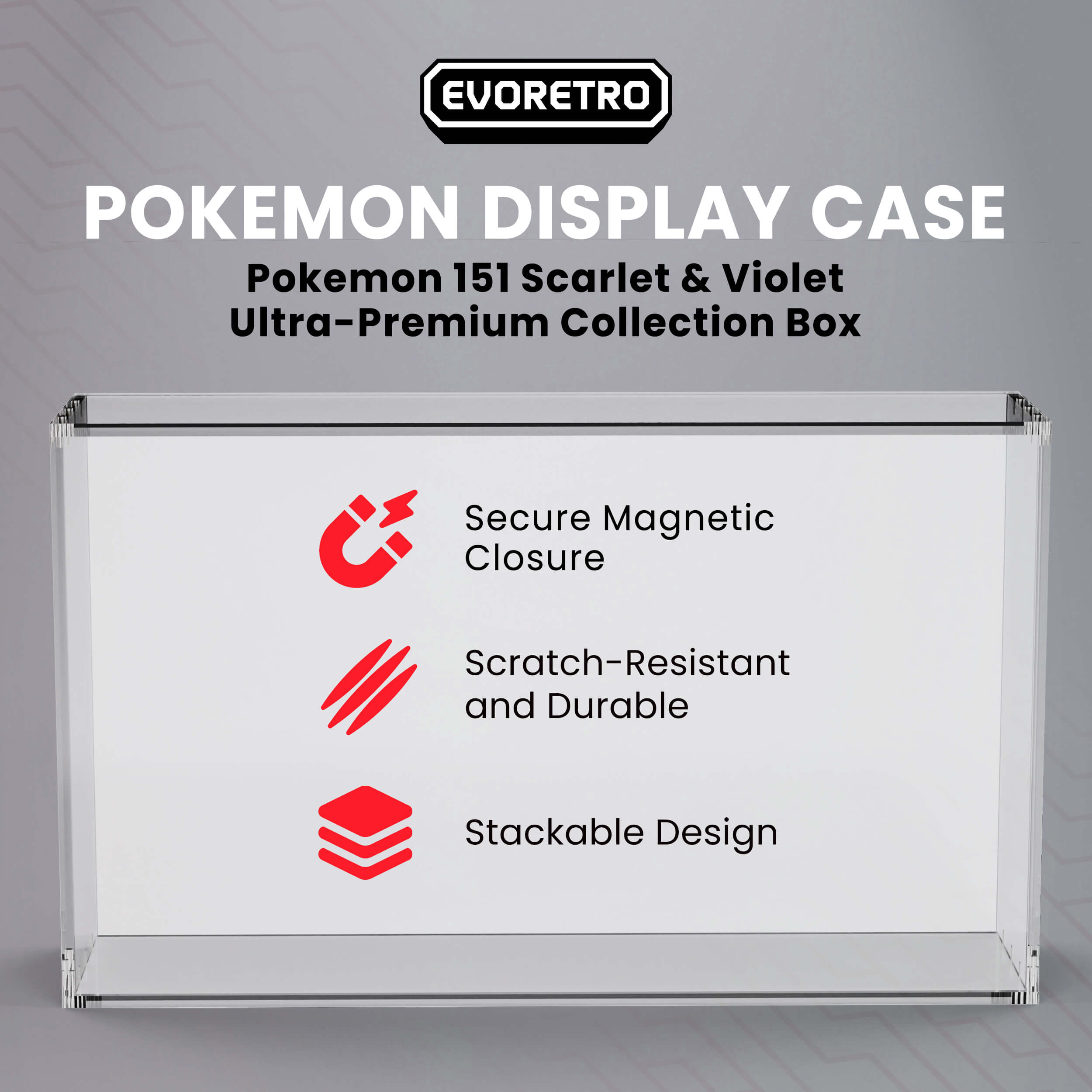 Boîte d’Exposition en Acrylique pour Coffret Ultra-Premium Pokémon 151 Écarlate & Violet