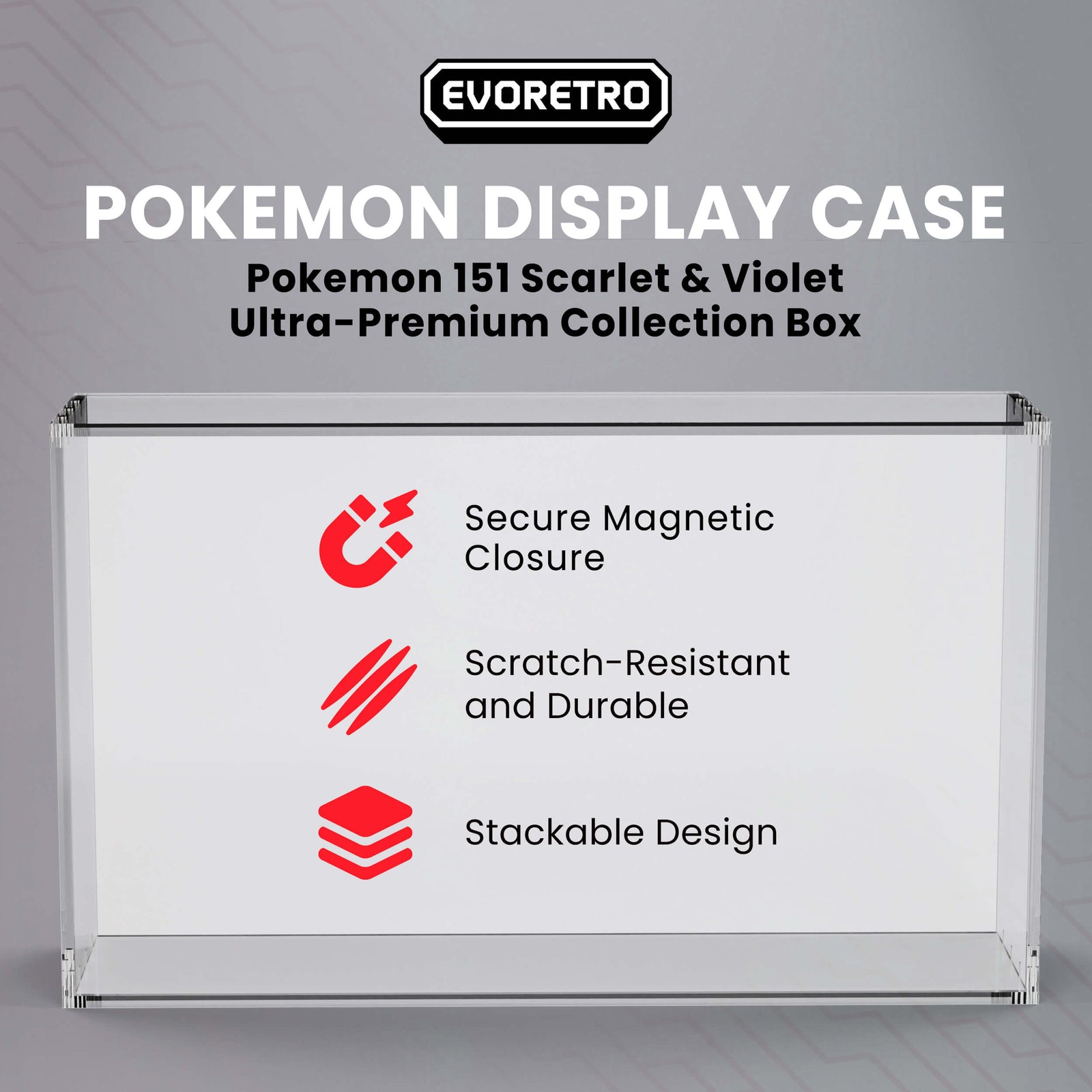 Acrylic Display Case Clear For Pokmon 151 Ultra Premium Collection Box - Magnetic Lid Charizard Upc Acrylic Display Case Clear For Pokmon 151 Ultra Premium Collection Box - Magnetic Lid Charizard Upc