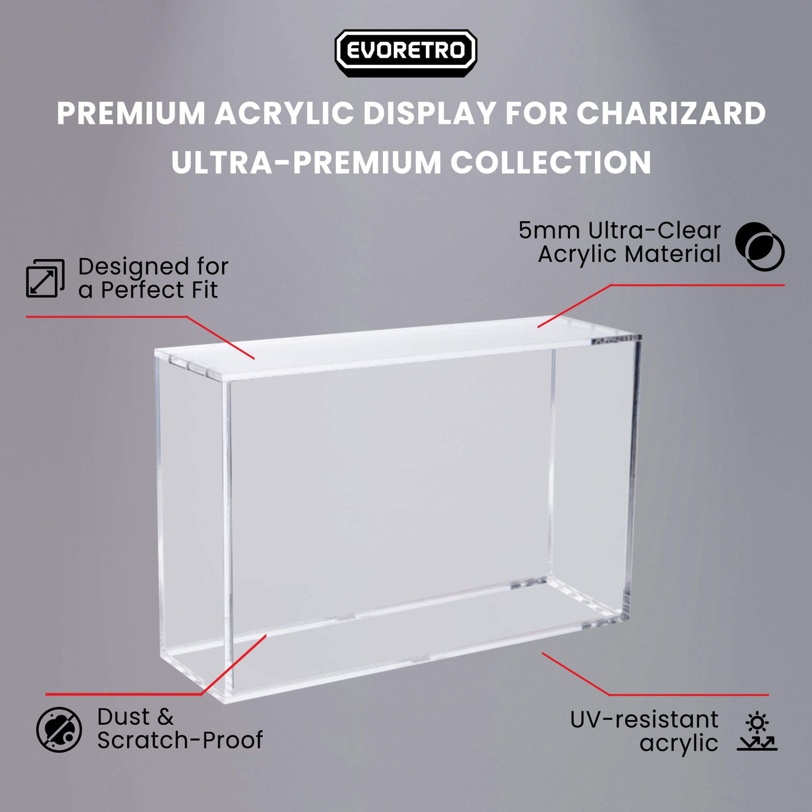 Acrylic Case Display for Pokemon TCG UltraPremium Collection Charizard Pack of 1