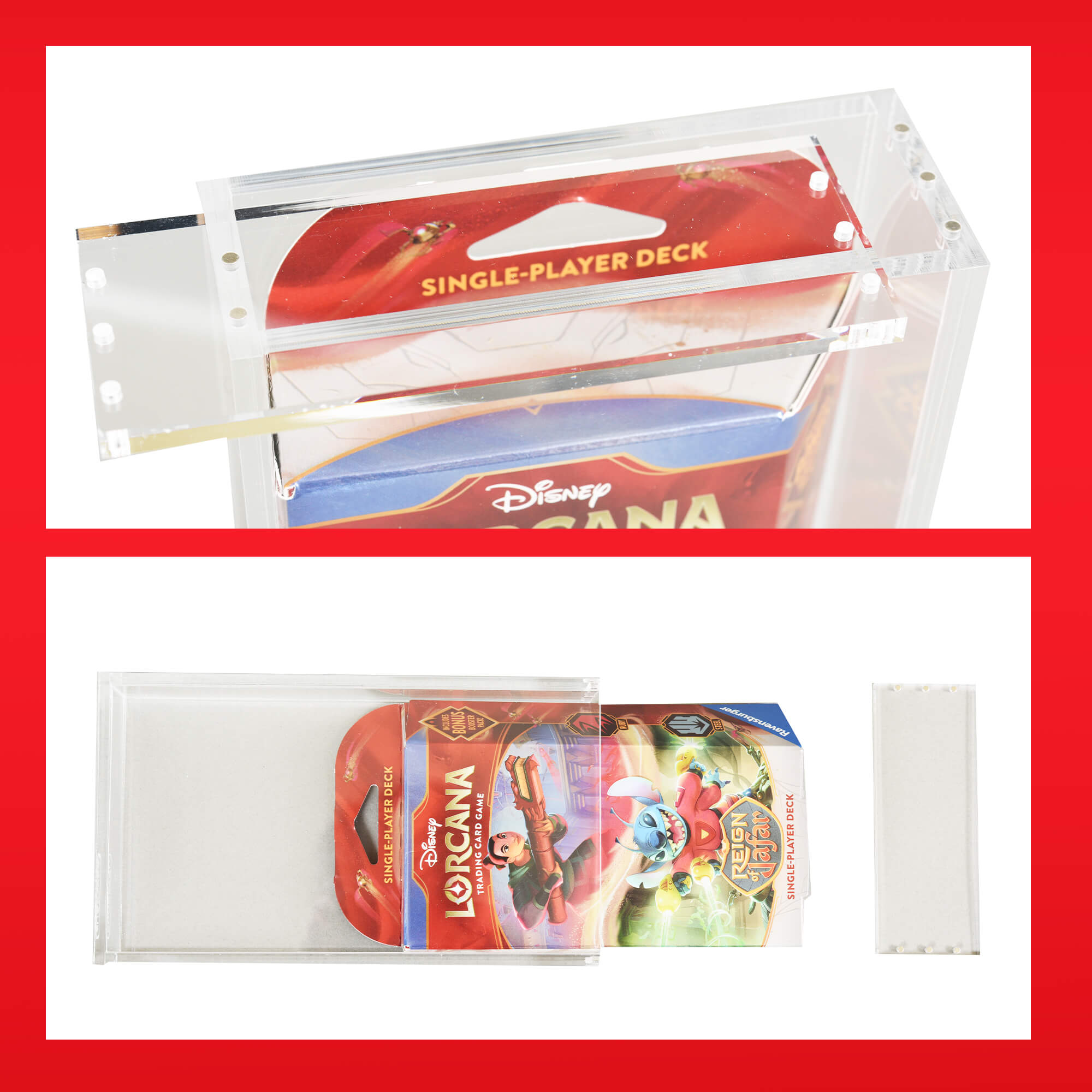 Boîte d’Exposition en Acrylique pour Boîte Protectrice de Deck de Démarrage Lorcana (1x)