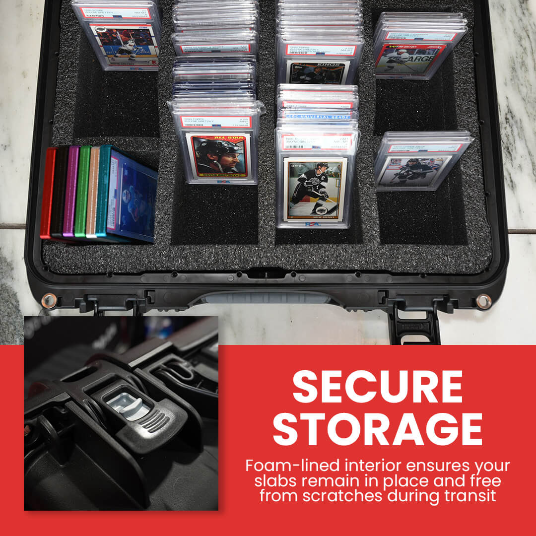 Coffret gradué en aluminium à 3 rangées pour 90 dalles avec système à clé