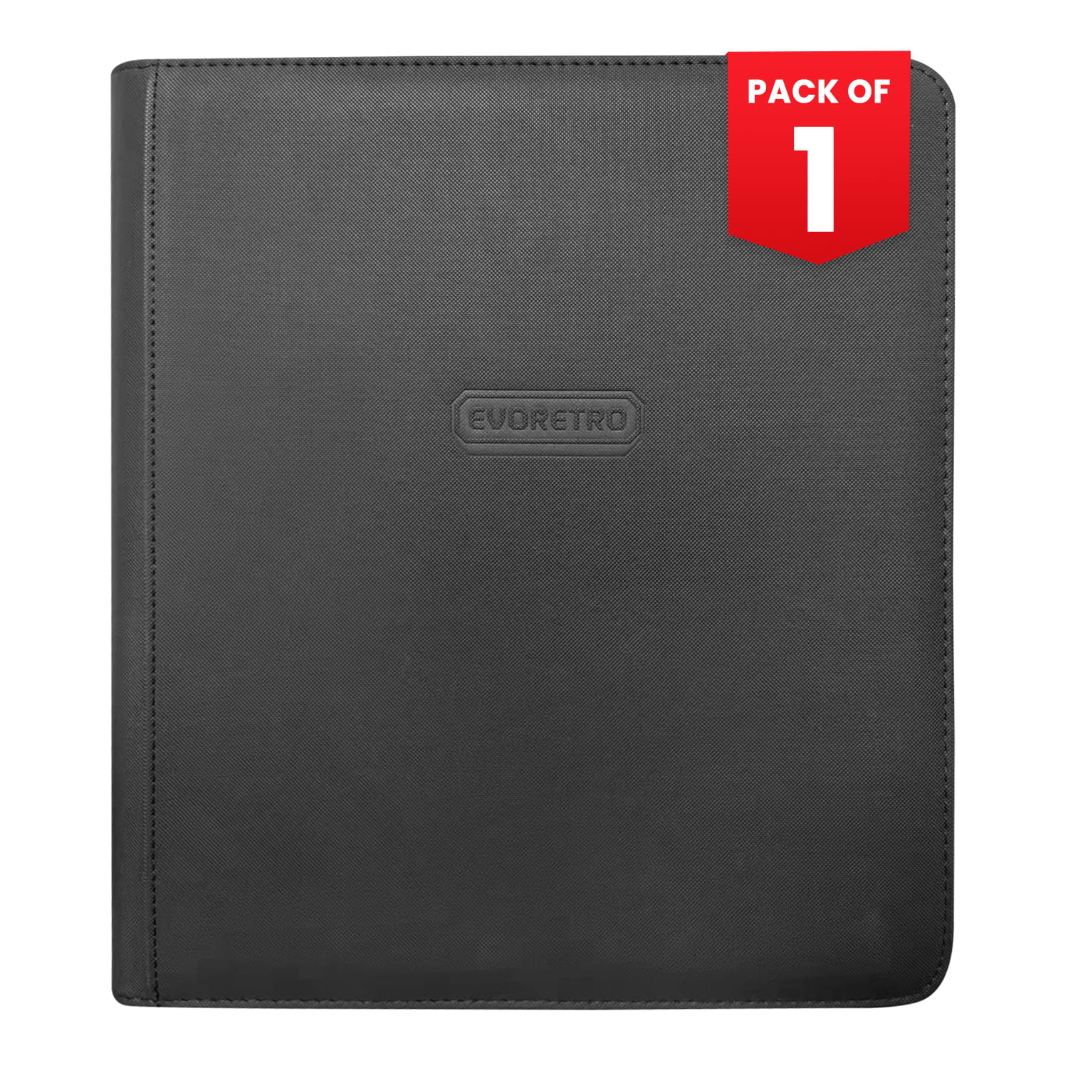 EVORETRO 4x3 trading card binder with zipper black pack of 1 holds 528 cards