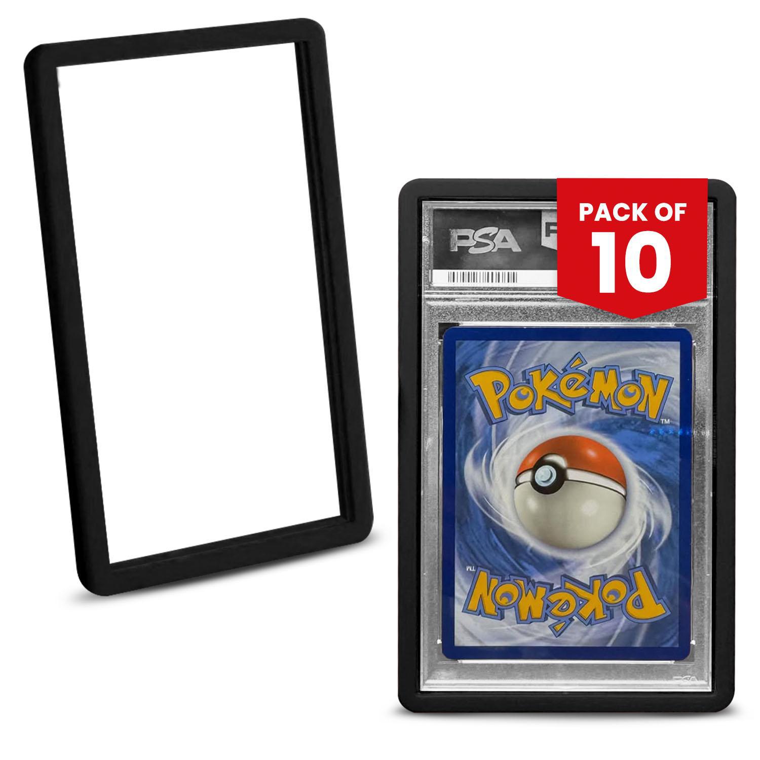 10 pack black bumper graded slab protectors for PSA slabs protecting trading card cases