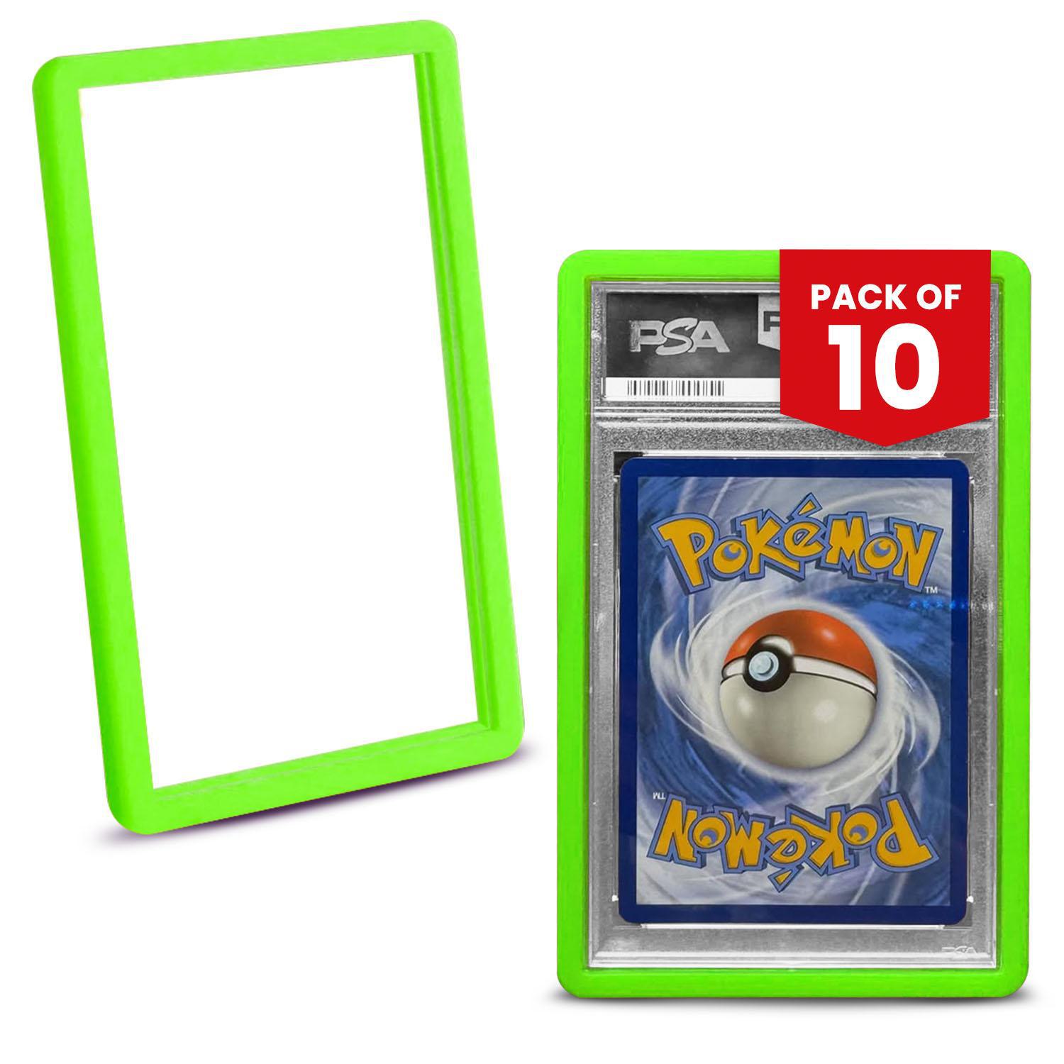 10 pack mint green bumper graded slab protectors for PSA slabs protecting trading card cases