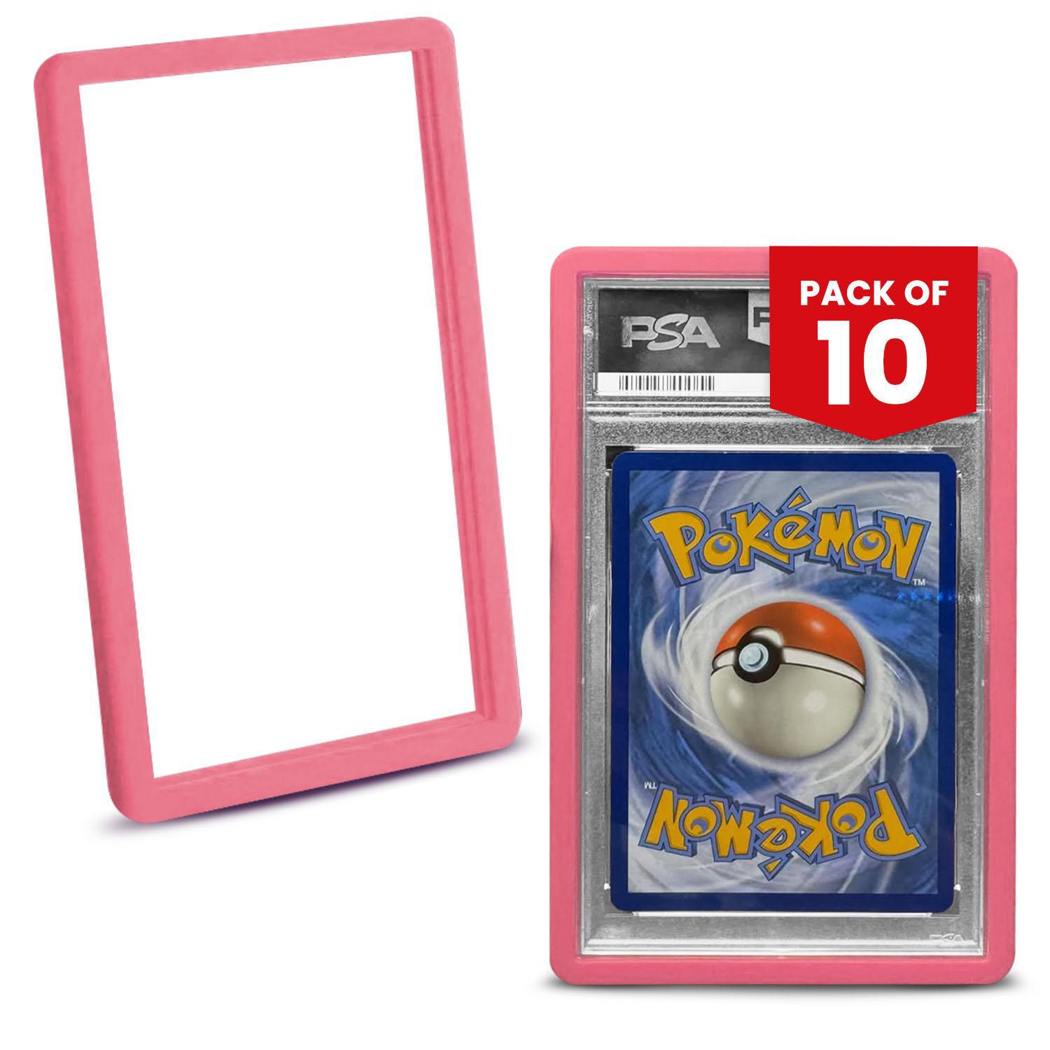 10 pack pink bumper graded slab protectors for PSA slabs protecting trading card cases