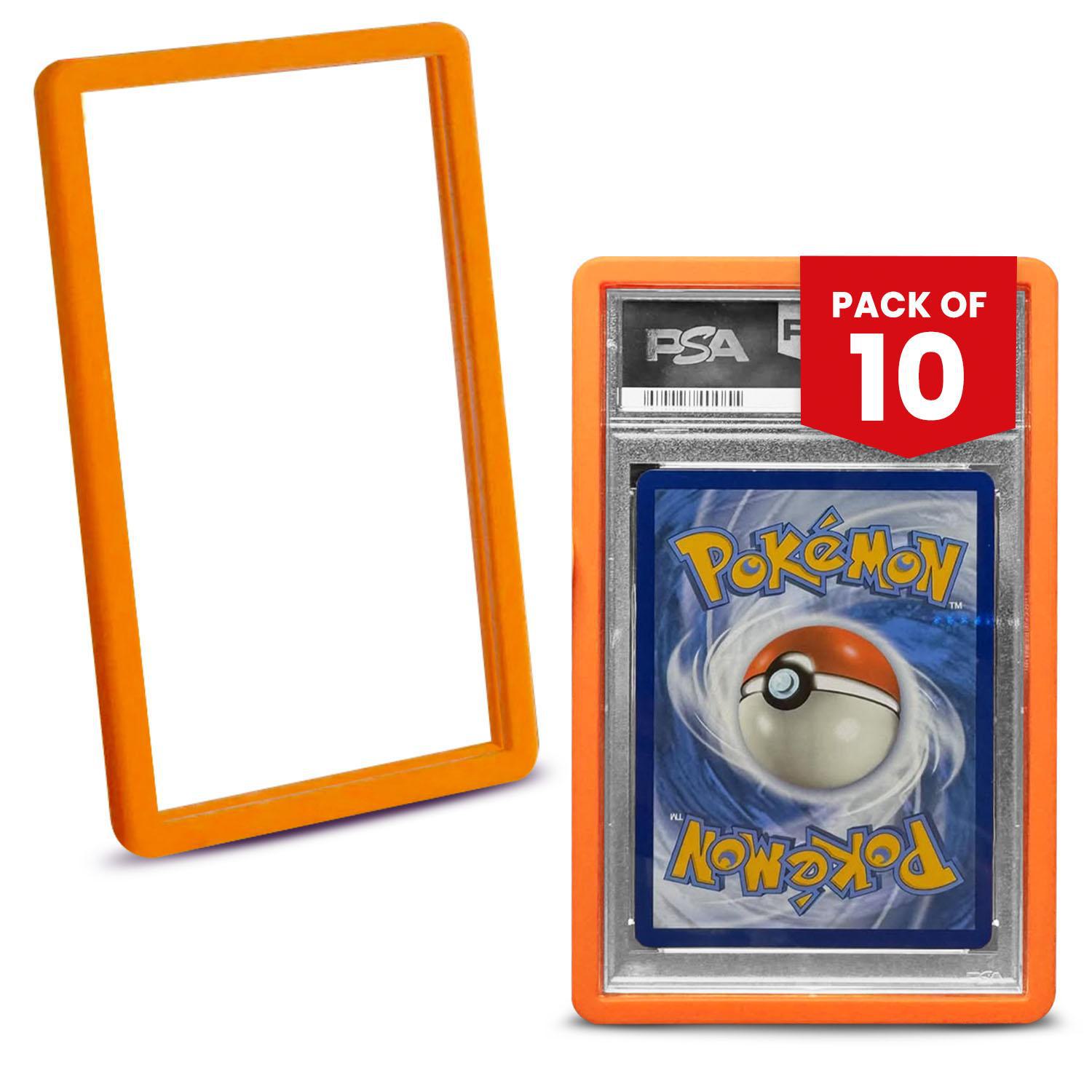 10 pack orange bumper graded slab protectors for PSA slabs protecting trading card cases