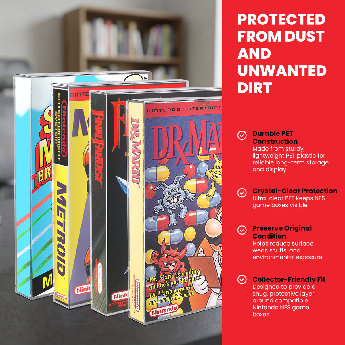 Protecteurs PET EVORETRO pour boîtes de jeux Nintendo NES — paquet de 25
