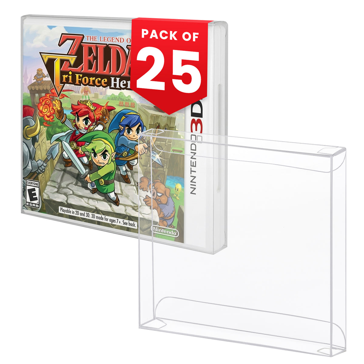 Nintendo 3DS (NTSC) - EVORETRO PET Protectors - Pack of 25
