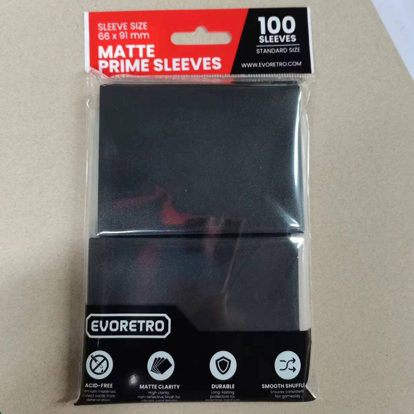 Pochettes pour cartes noires mates EVORETRO - Paquet de 100