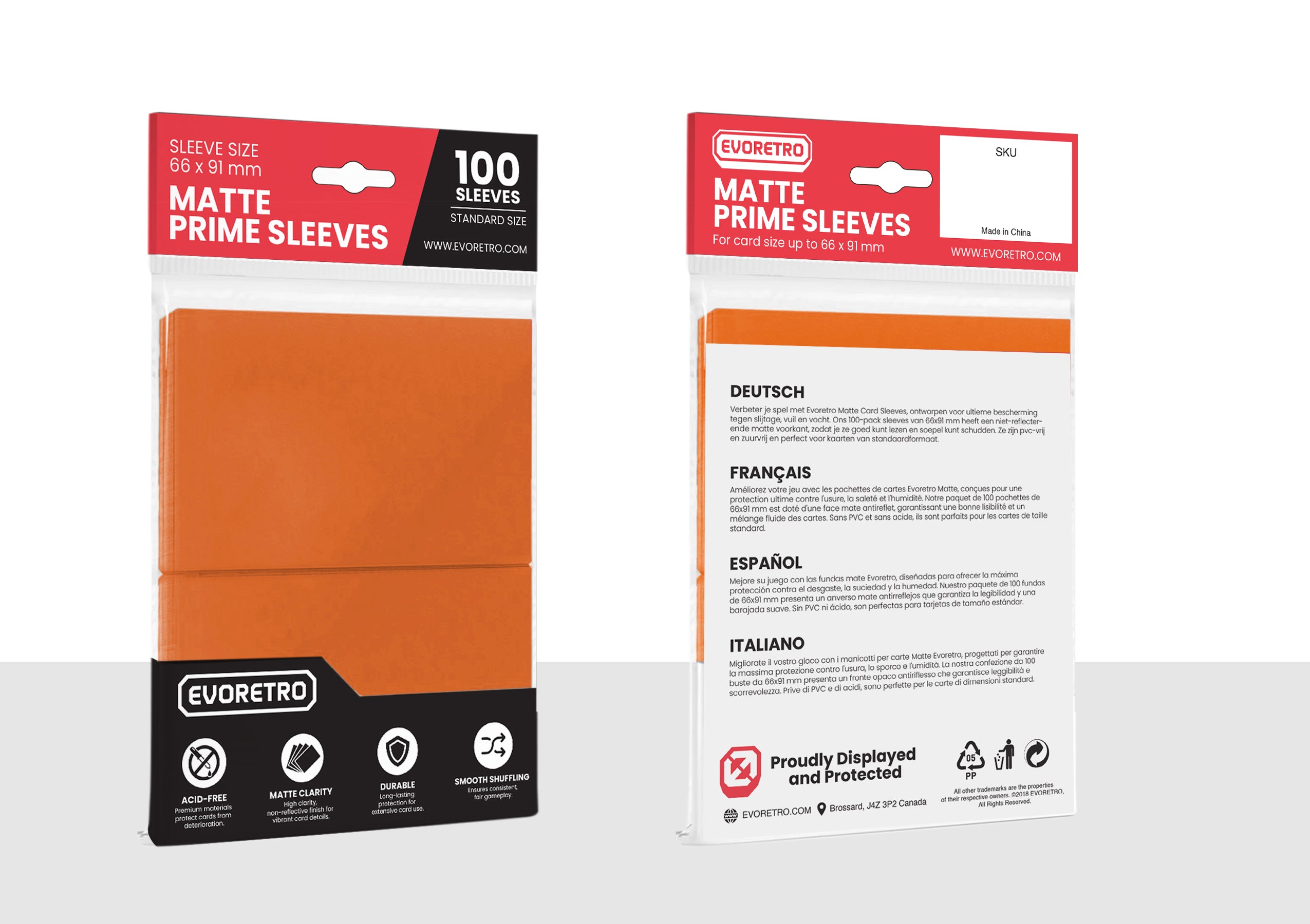 EVORETRO Matte Card Sleeves Standard Size Glare-Free EVORETRO Canada EVORETRO Matte Card Sleeves Standard Size Glare-Free EVORETRO Canada