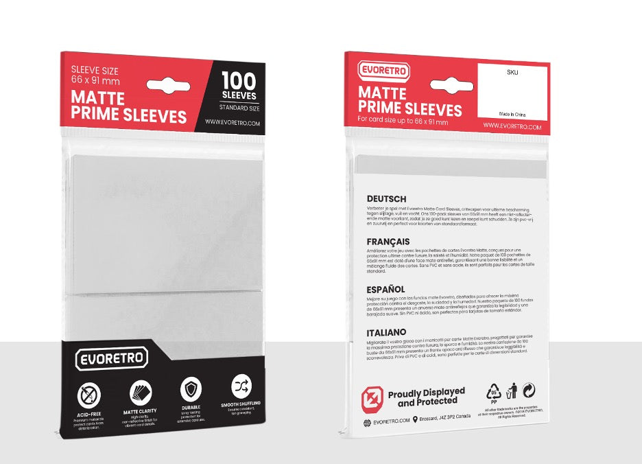 EVORETRO Matte Card Sleeves Standard Size Glare-Free EVORETRO Canada EVORETRO Matte Card Sleeves Standard Size Glare-Free EVORETRO Canada