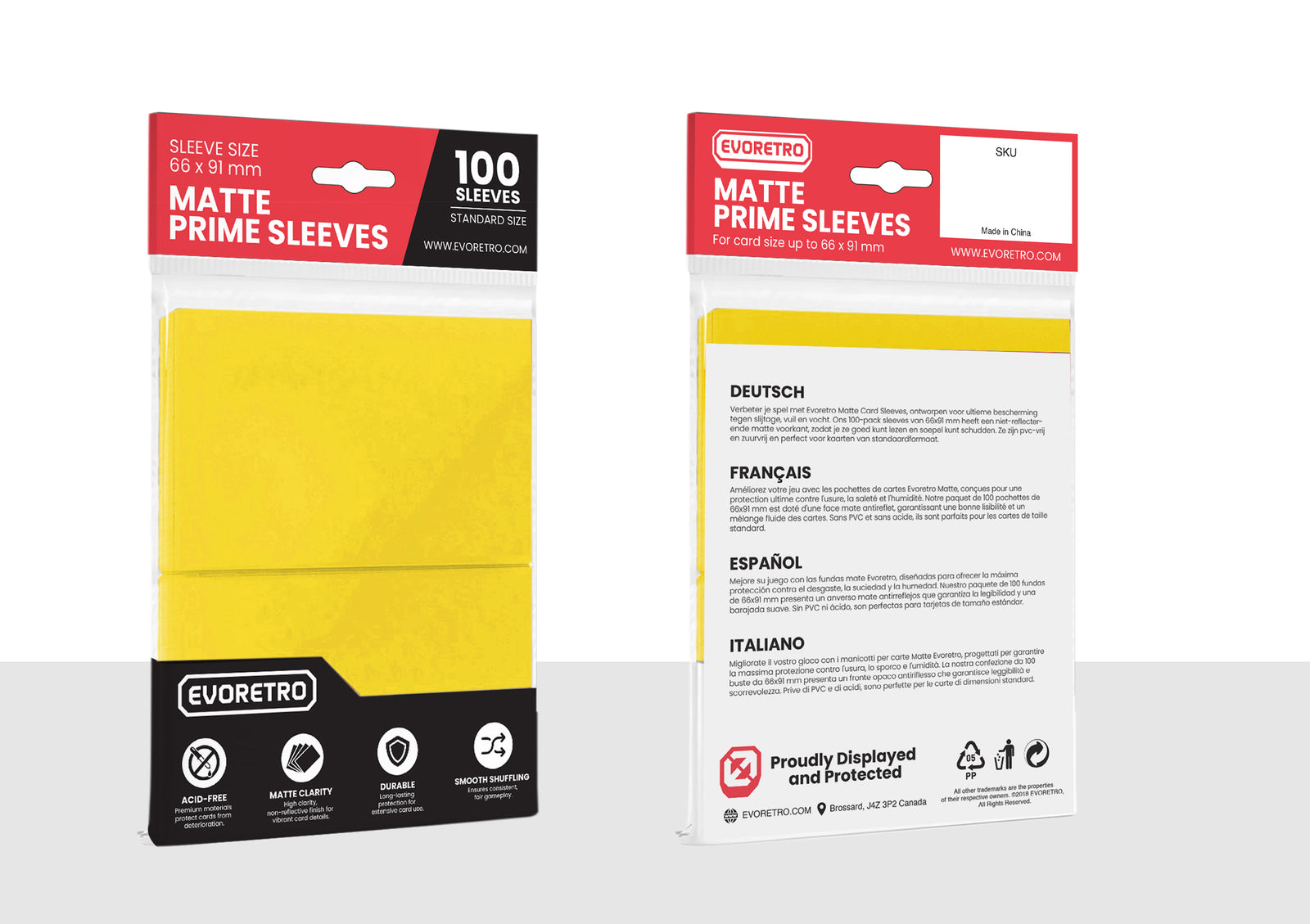 EVORETRO Matte Card Sleeves Standard Size Glare-Free EVORETRO Canada EVORETRO Matte Card Sleeves Standard Size Glare-Free EVORETRO Canada