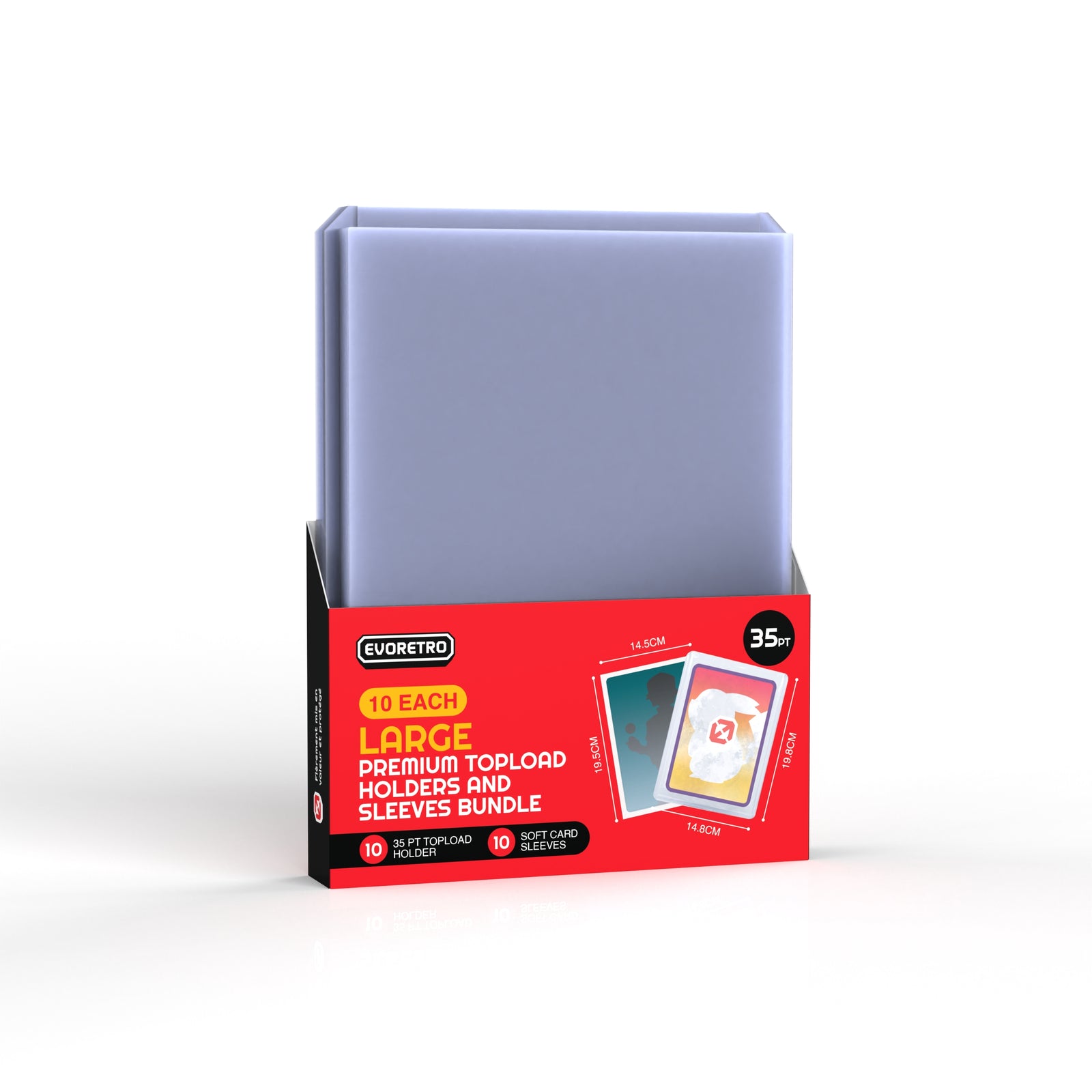 Ensemble de toploaders jumbo et pochettes – 35 pt (10 toploaders + 10 pochettes)