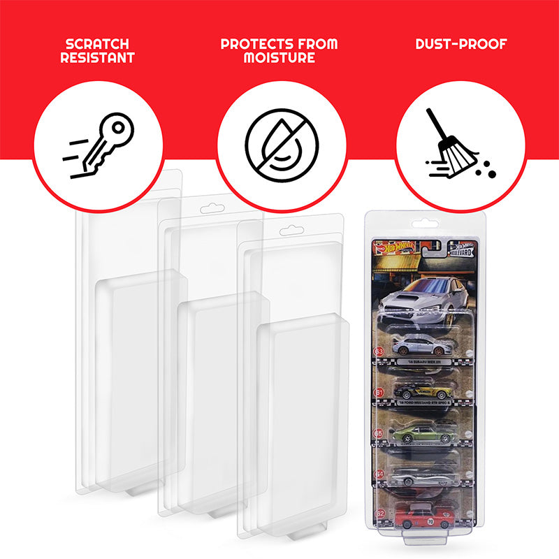 5 cars Premium Hot Wheels Blisters Protectors 5 Pack