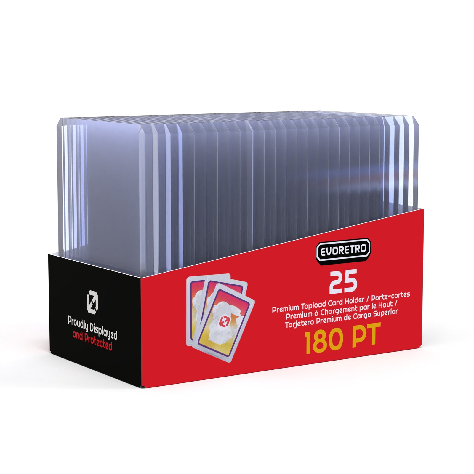 Protective 3x4 toploader card sleeves for standard cards – EVORETRO 25 count 180pt