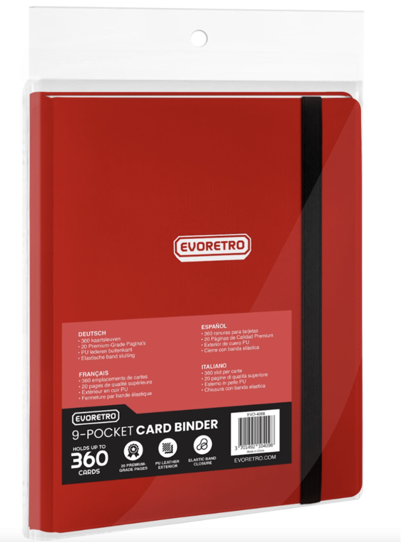 Portfolio souple EVORETRO à 9 pochettes pour cartes — classeur folio de collection capacité de 360 cartes