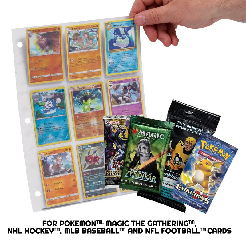 9 Pocket Binder Pages for Trading Cards 