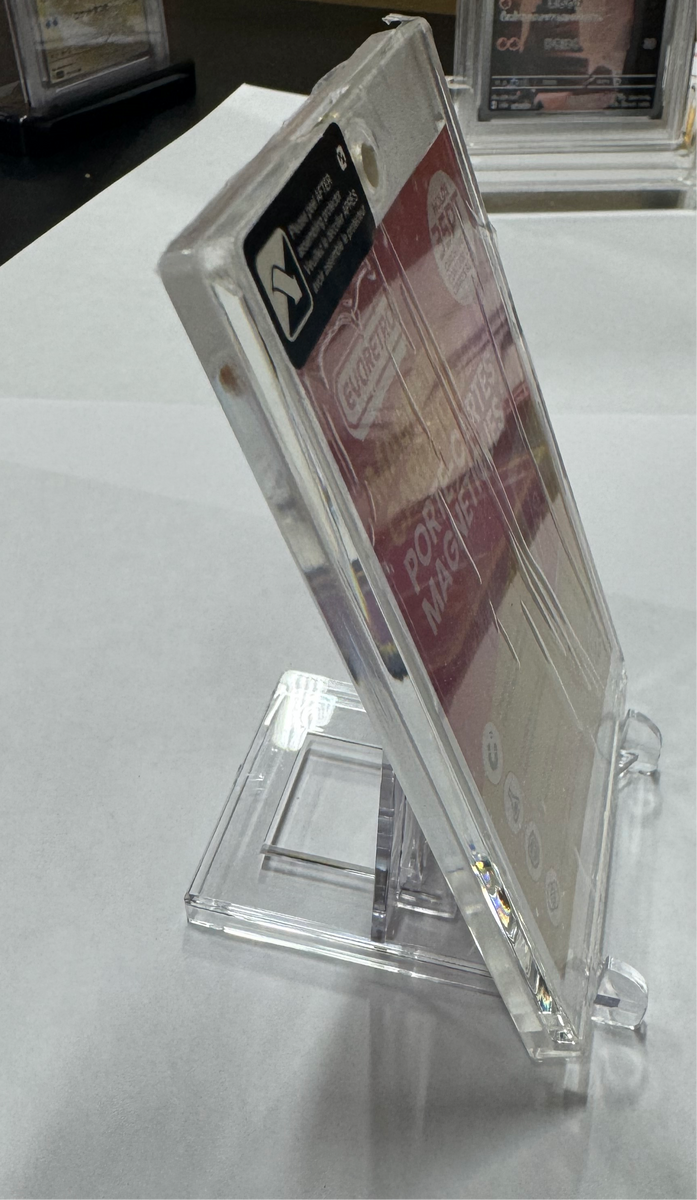SGC Graded Card Display Stands 3 Pack, Holds 4 Slabs Each, Black PLA Vertical Stands SGC Graded Card Display Stands 3 Pack, Holds 4 Slabs Each, Black PLA Vertical Stands