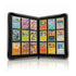 gray 9 pocket zip up binder open with cards inside