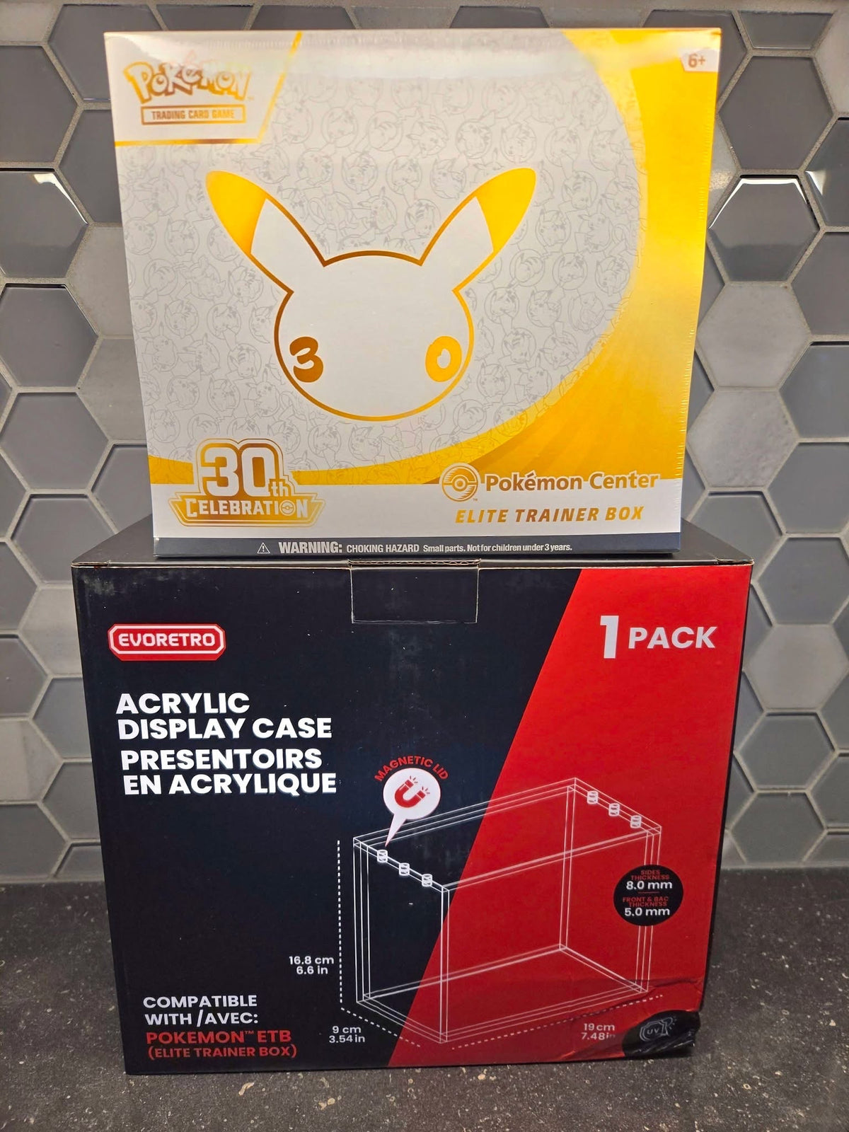 1x EVORETRO Acrylic Case for Pokemon ETB with Magnetic Lid