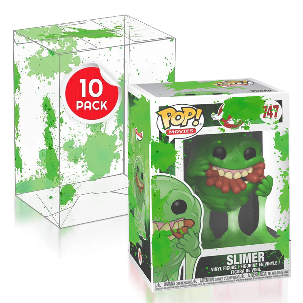 4-inch Funko Pop PET protector with green splatter design – collectible display case – EVORETRO