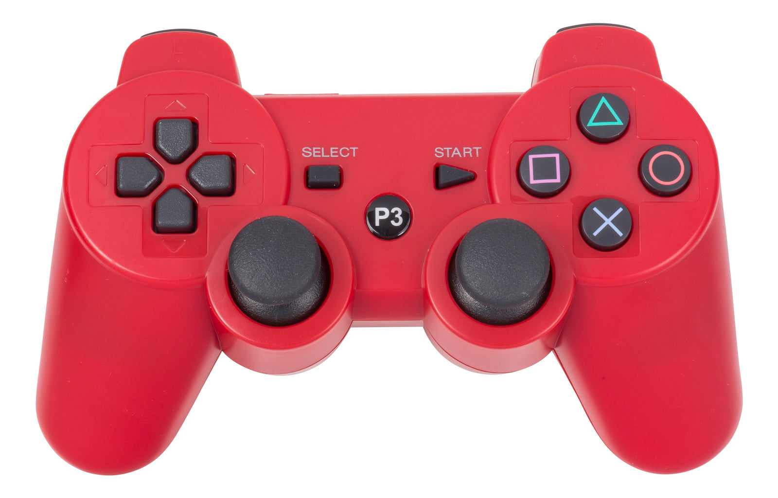 Red PS3 Controller with Charging Cable – Wireless & PC Compatible