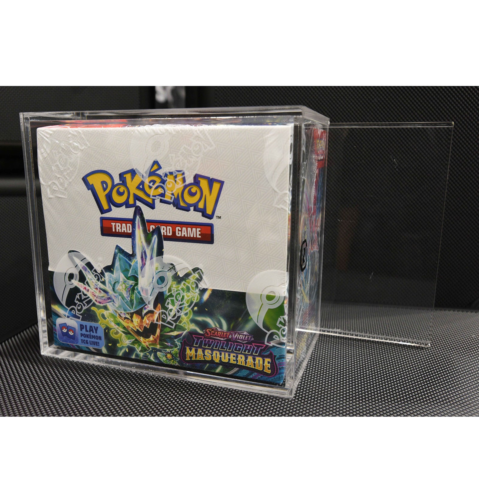 Coffret Booster Pokémon avec couvercle coulissant anti-UV - Protection acrylique 4,0 mm