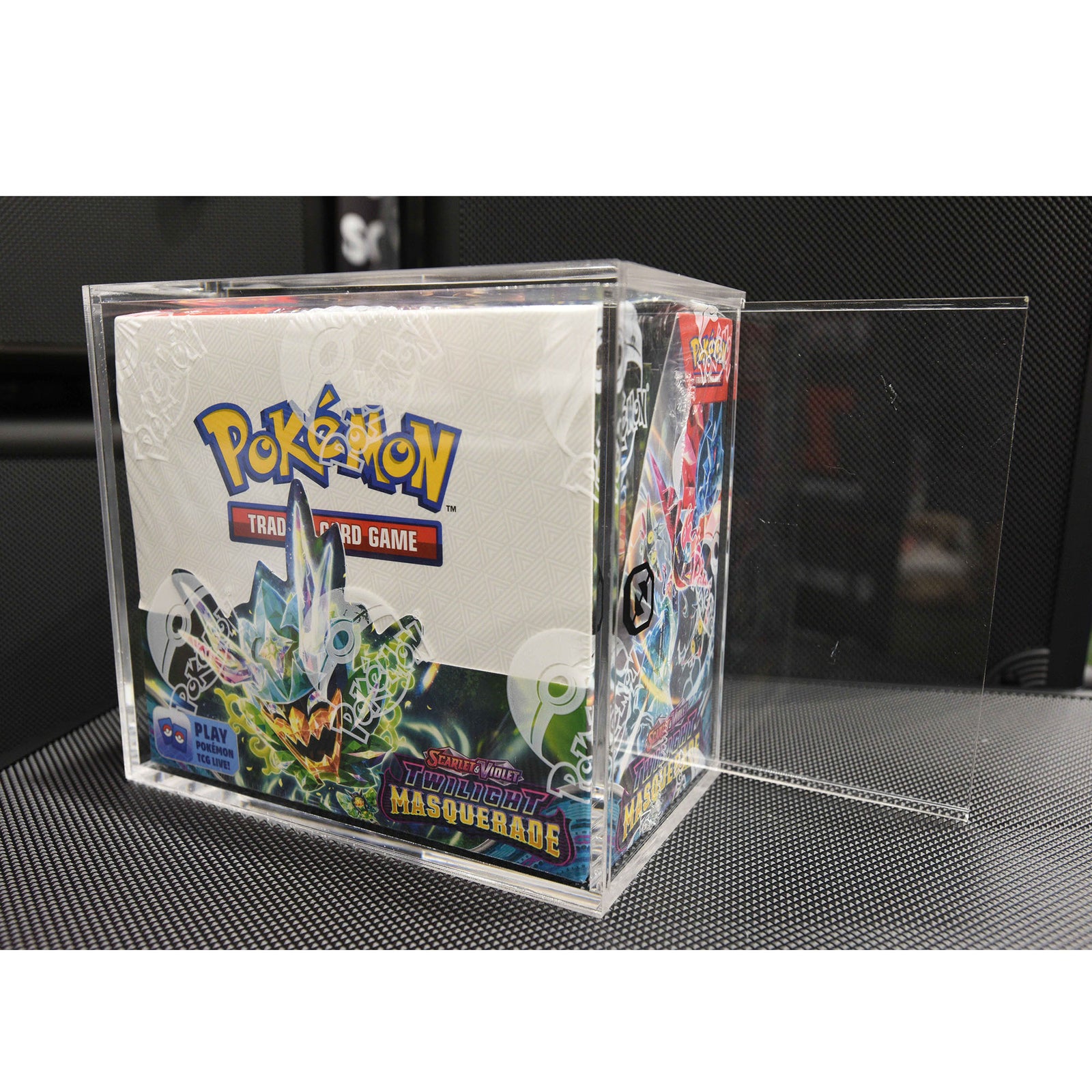 Coffret Booster Pokémon avec couvercle coulissant anti-UV - Protection acrylique 4,0 mm