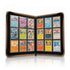 Brown 9 pocket zip up binder open with cards inside