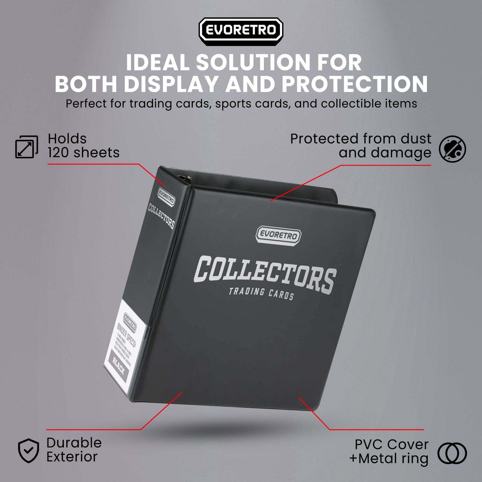 EVORETRO classeur à anneaux de 3 po pour cartes à collectionner | Album de collection noir