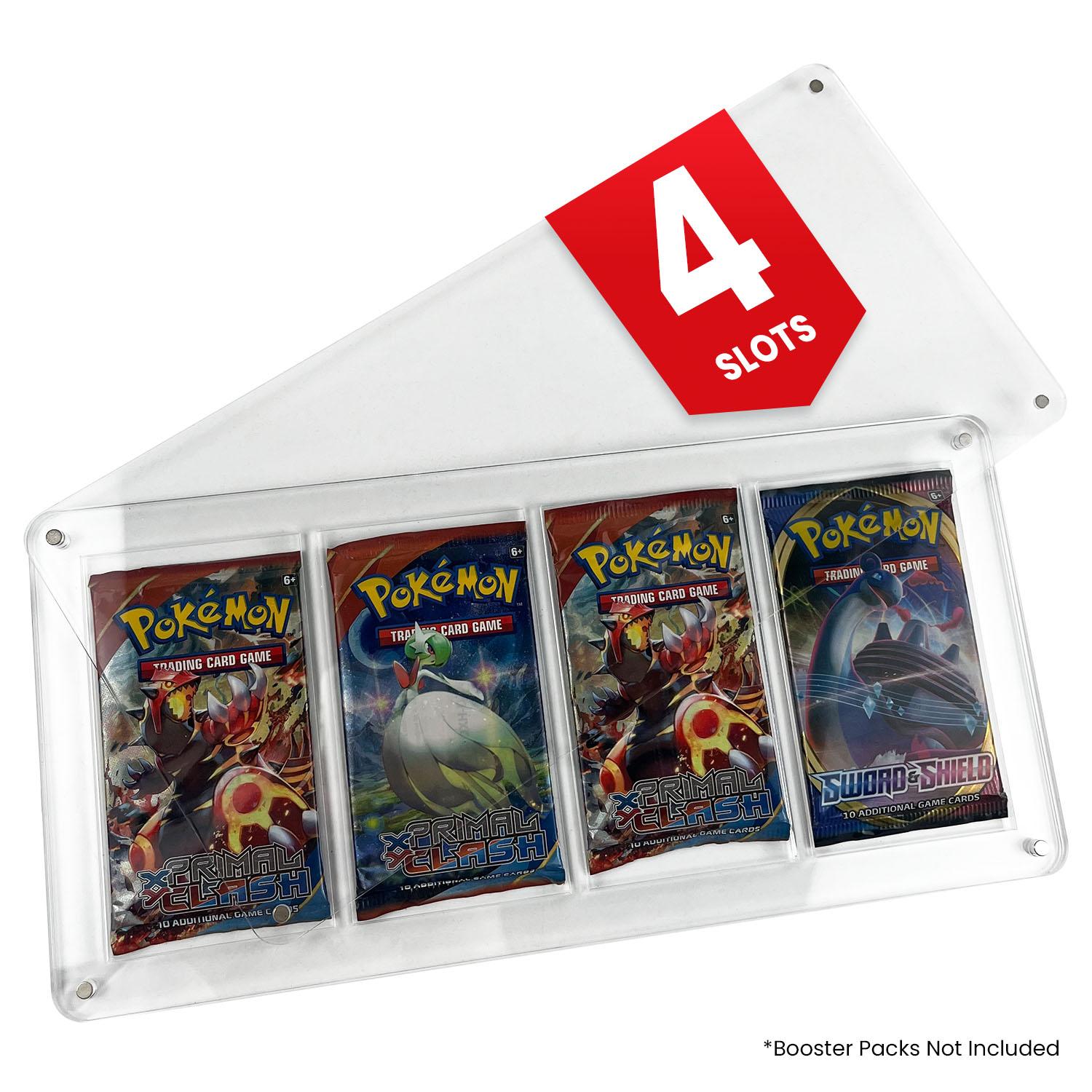 EVORETRO Magnetic Acrylic Booster Pack Display Case 4-Slot